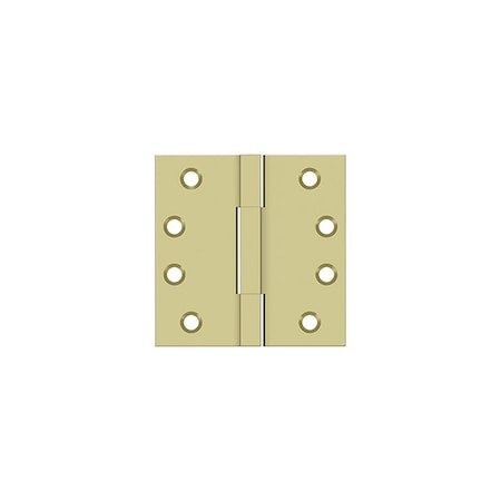 Deltana 4 x 4 Square Knuckle Hinge; Unlacquered Bright Brass Finish DSBS43-UNL